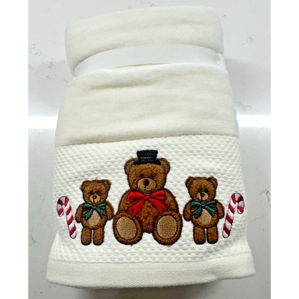 Balsam & Fir Trading Co Bear Christmas Hand Towel Set of 2 Holiday Decor NEW